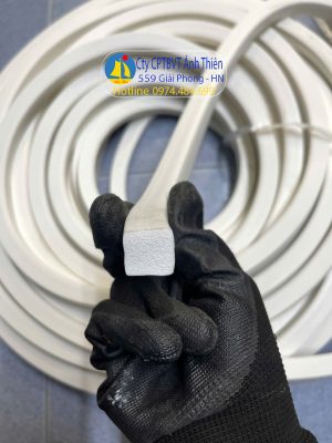 Silicon xốp vuông chịu nhiệt màu trắng, KT 18x18mm